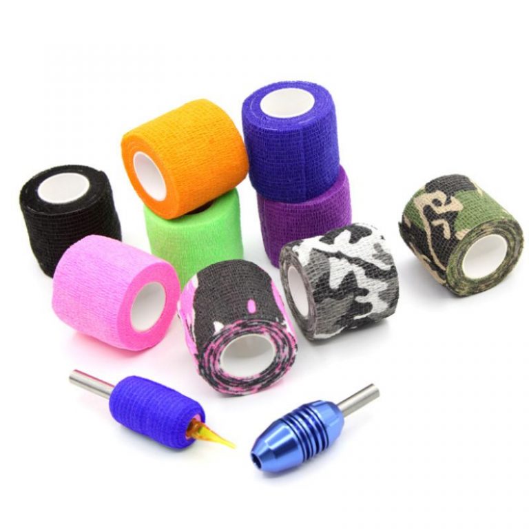 Nastro Copri Grip Autoadesivo Per Tatuaggi | Fascia Elastica 5 Iarde | 6-12 Pezzi Antiscivolo - Foto 2